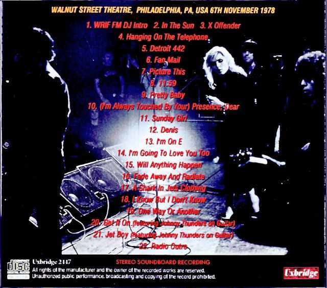 Blondie ブロンディ/PA,USA 1978 Complete FM Broadcast Edition