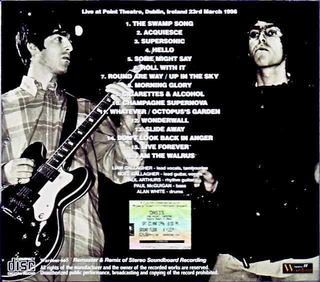Oasis オアシス/Ireland,UK 3.23.1996 Complete Upgrade