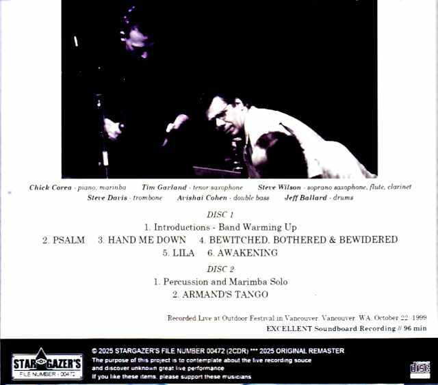 Chick Corea and Origin チック・コリア/WA,USA 1999 Complete