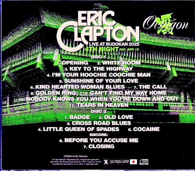 ERIC CLAPTON (2CD) OCTAGON #2 兌 BUDOKAN 2025 -2ND NIGHT WED