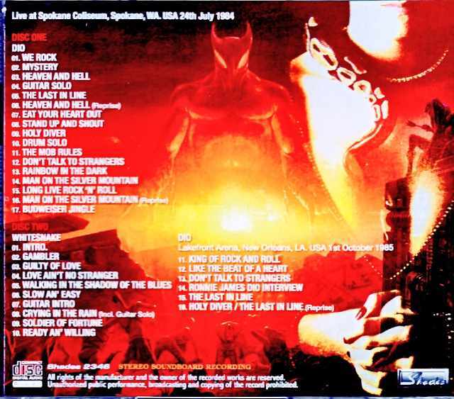 Dio Whitesnake ディオ ホワイトスネイク/WA,USA 07.24.1984