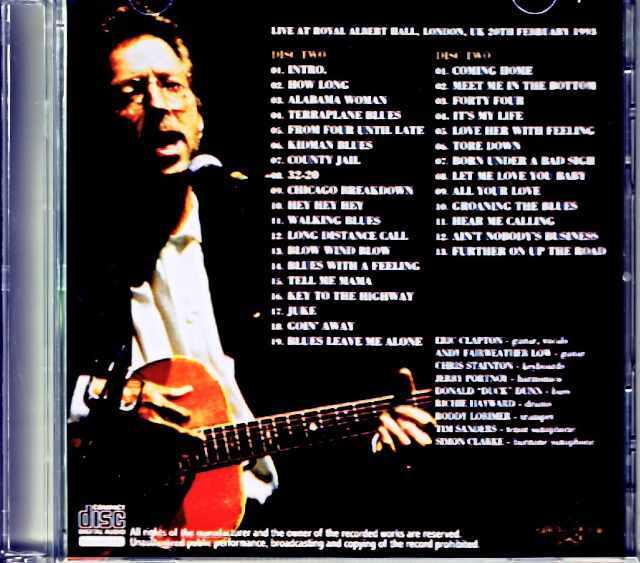 Eric Clapton エリック・クラプトン/London,UK 02.20.1993 Complete