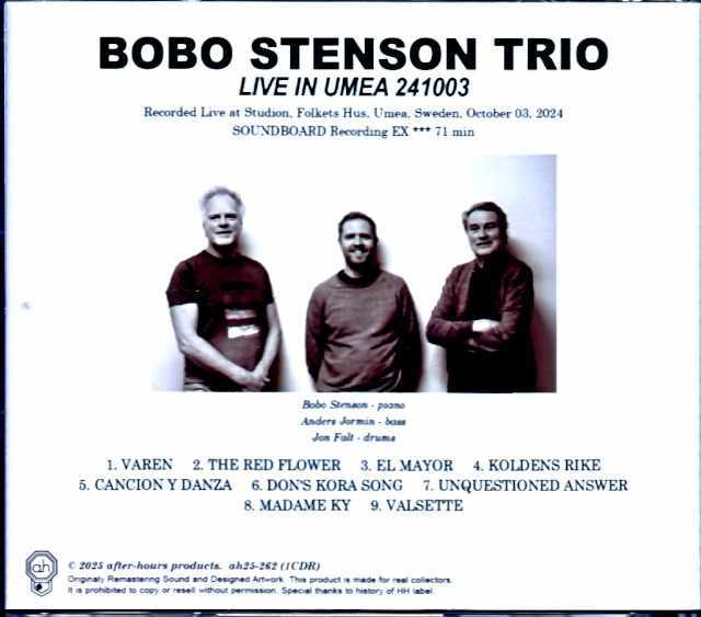 Bobo Stenson Trio ボボ・ステンソン/Sweden 2024