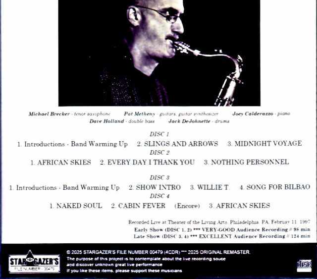 Michael Brecker Pat Metheney,Dave Holland,Jack DeJohnette マイケル