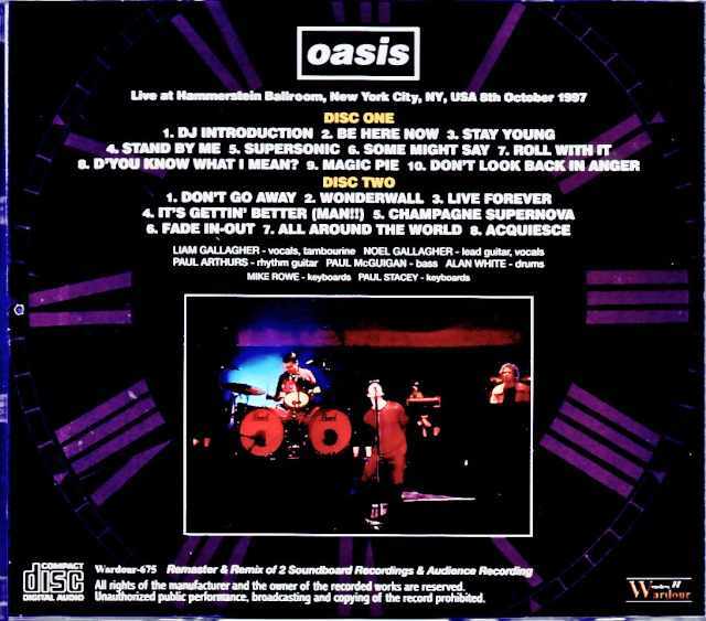 Oasis オアシス/NY,USA 10.08.1997 Complete Remaster & Remix