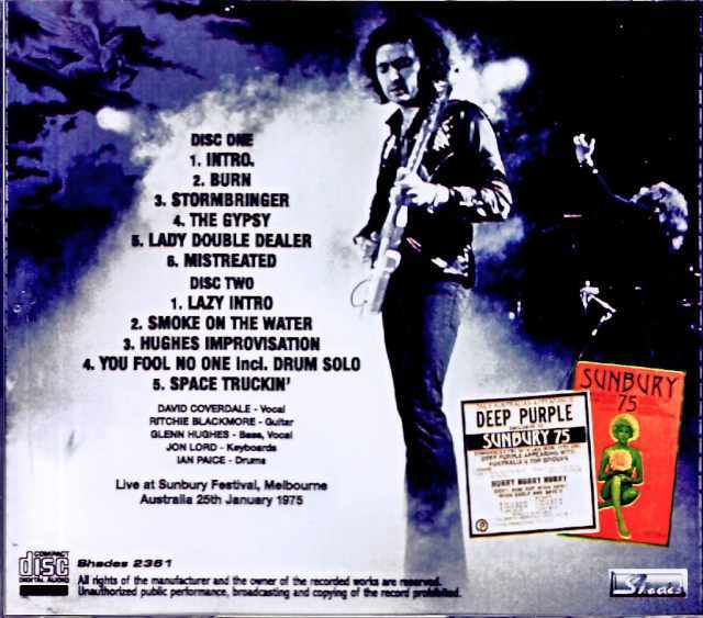 Deep Purple ディープ・パープル/Australia 01.25.1975 Upgrade