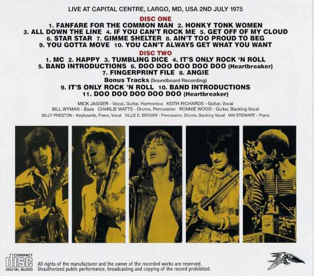 Rolling Stones ローリング・ストーンズ/MD,USA 07.02.1975 Complete