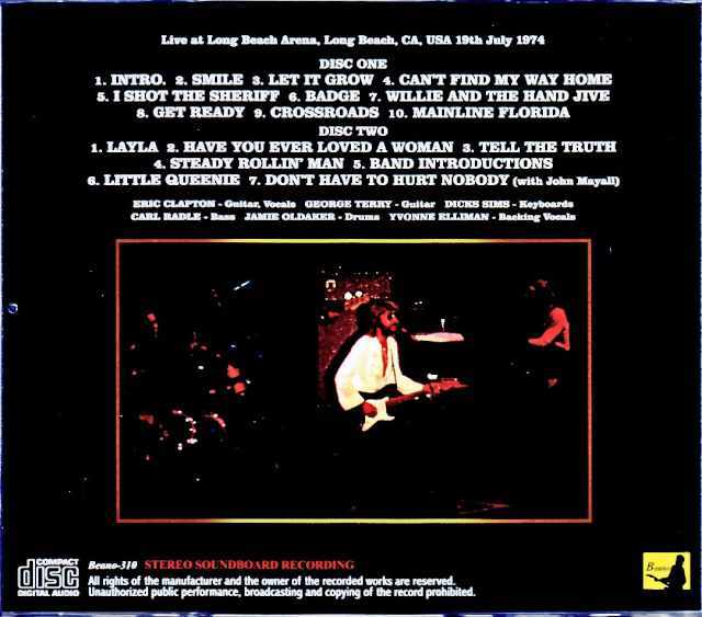 Eric Clapton エリック・クラプトン/CA,USA 07.19.1974 Complete