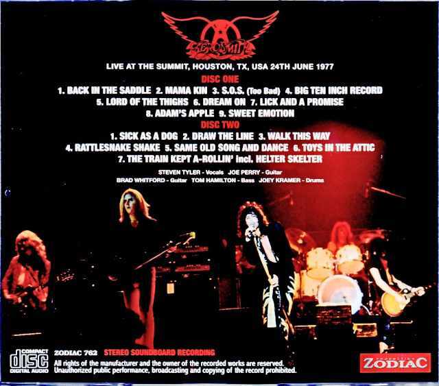Aerosmith エアロスミス/TX,USA 06.24.1977 Soundboard Edition