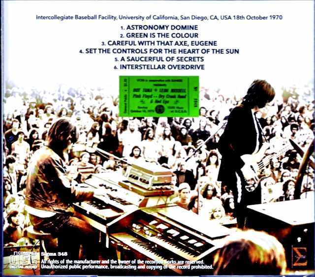 Pink Floyd ピンク・フロイド/CA,USA 10.18.1970 Remastered