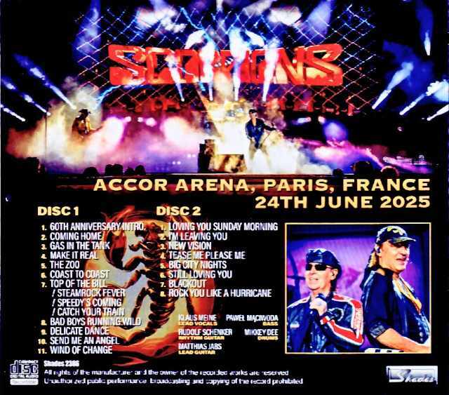 Scorpions スコーピオンズ/France 06.24.2025 Complete IEM Source Edition