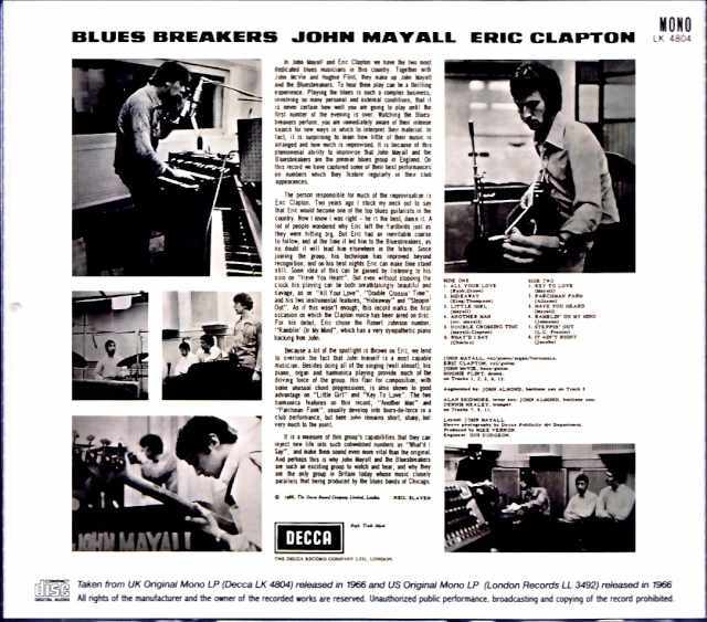 John Mayall Blues Breakers Eric Clapton ジョン・メイオール
