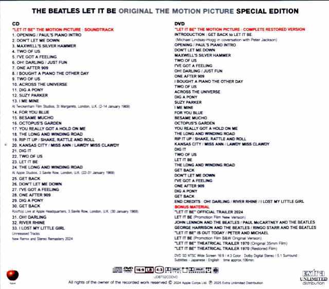 Beatles ビートルズ/Let it Be Original the Motion Pictures Special