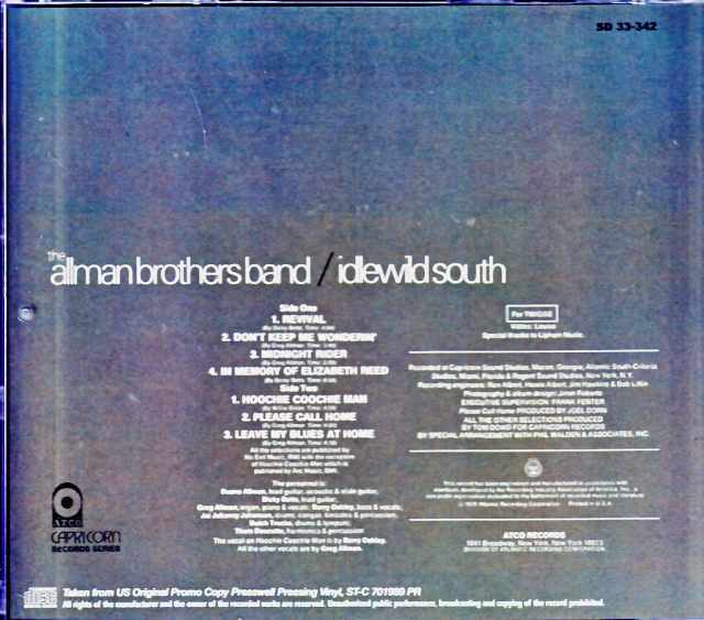 【中古】 Allman Brothers Band オールマンブラザースバンド / Idlewild South Super Deluxe Edition 3CD+Blu-ray Audio The Allman Brothers Band – Idlewild South – Vinyl (180 Gram
