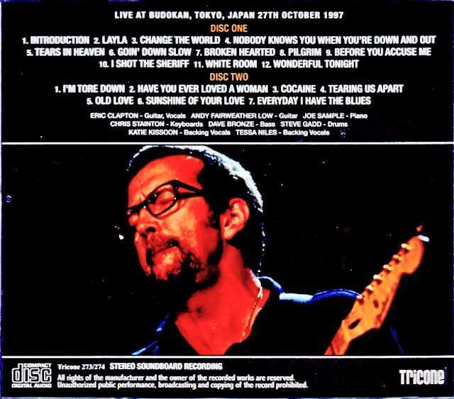 Eric Clapton エリック・クラプトン/Tokyo,Japan 10.27.1997 Complete