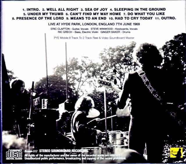 Blind Faith Eric Clapton ブラインド・フェイス エリック・クラプトン