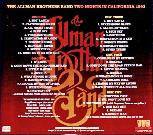 Allman Brothers Band オールマン・ブラザーズ・バンド/CA,USA