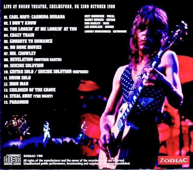 Ozzy Osbourne オジー・オズボーン/England,UK 10.22.1980 Complete