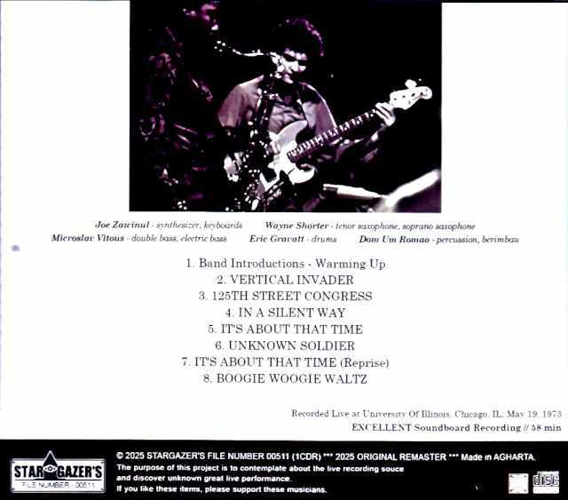 Weather Report ウェザー・リポート/IL,USA 1973 Soundboard Edition