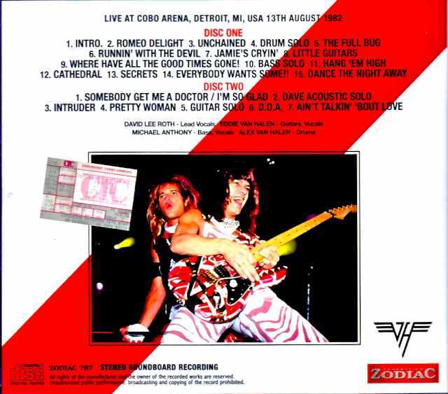 Van Halen ヴァン・ヘイレン/MI,USA 08.13.1982 Soundboard Edition
