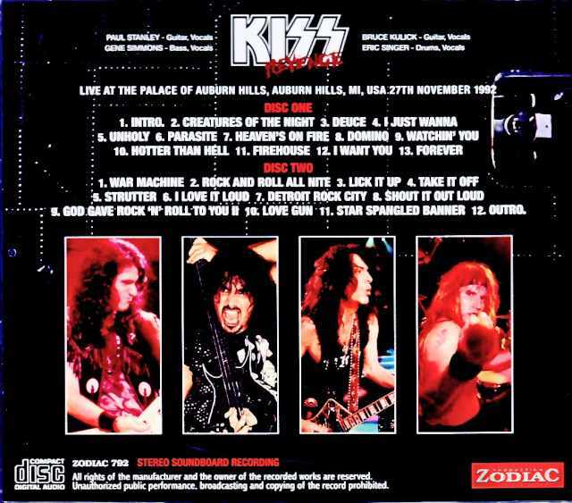 Kiss キッス/MI,USA 11.27.1992 Complete Soundboard Edition