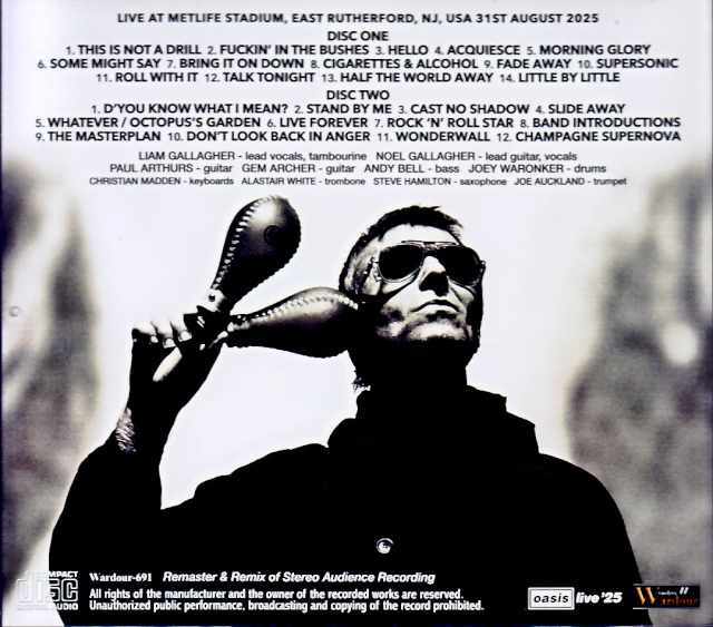 Oasis オアシス/NJ,USA 08.31.2025 Remaster & Remix of Stereo