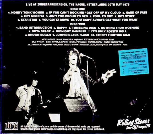 CD】ローリングストーンズ 1976 ネブワース(2CD)1672 CD】ローリング