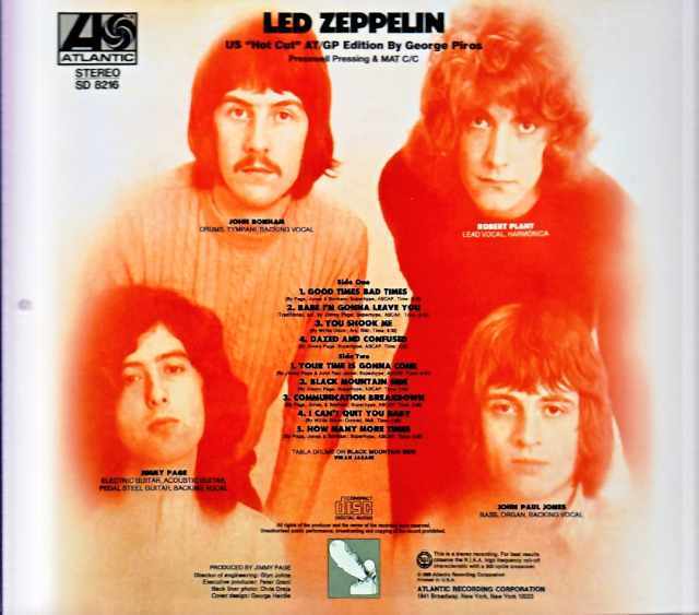Led Zeppelin レッド・ツェッペリン/First Album US Hot Cut AT