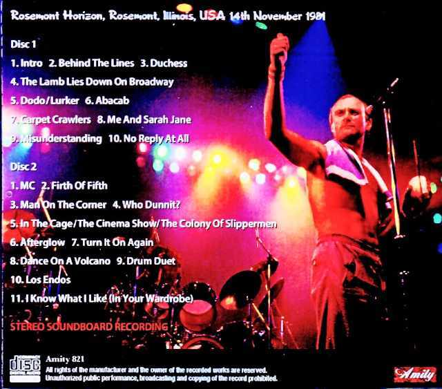 Genesis ジェネシス/IL,USA 11.14.1981 Complete Soundboard Edition