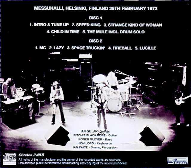 Deep Purple ディープ・パープル/Finland 02.26.1972 Complete