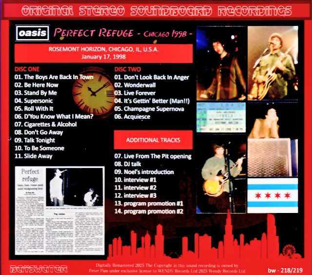 Oasis オアシス/IL,USA 1998 Complete Soundboard Edition & more