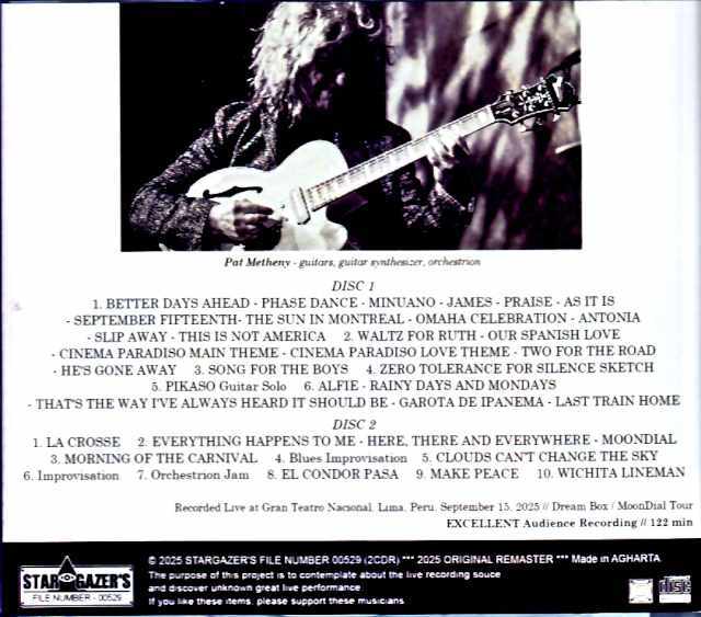 Pat Metheny パット・メセニー/Peru 09.15.2025