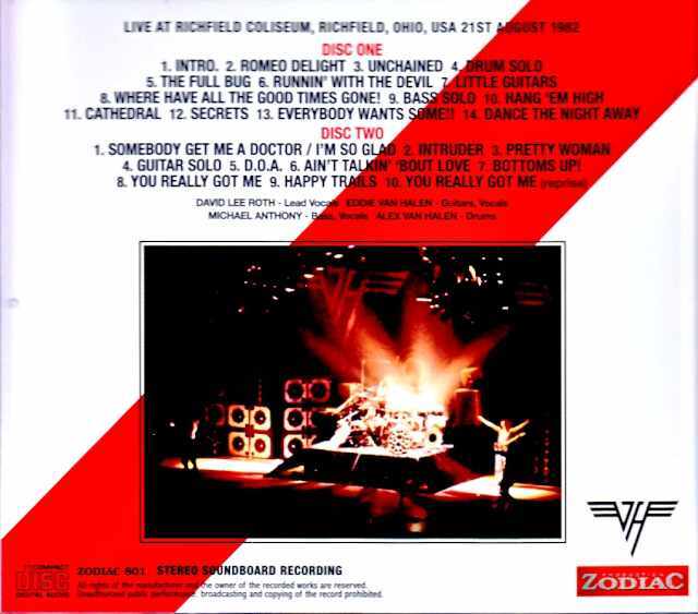 Van Halen ヴァン・ヘイレン/OH,USA 08.21.1982 Complete Soundboard