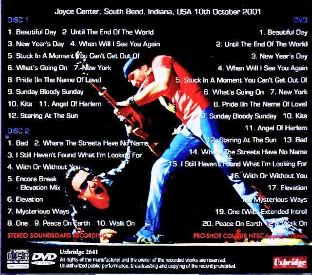 U2 ユーツー/IN,USA 2001 Soundboard Edition & more