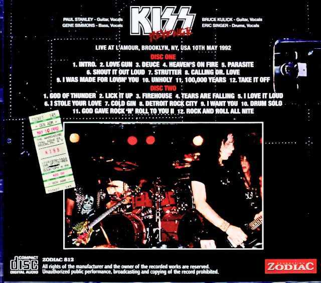 Kiss キッス/NY,USA 05.10.1992 Complete