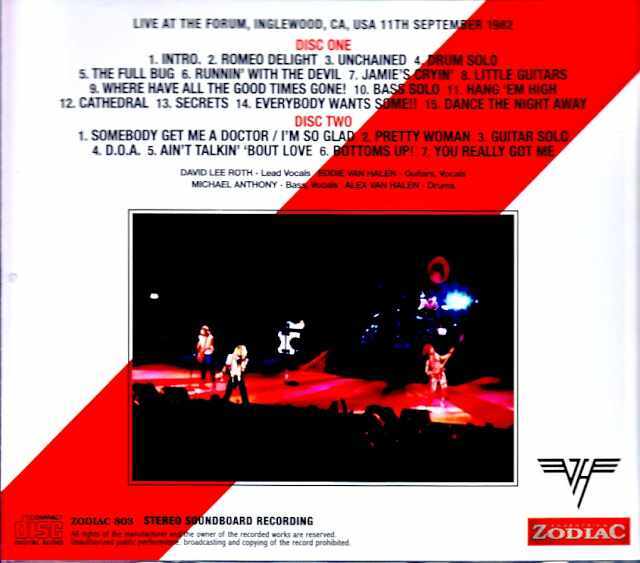 Van Halen ヴァン・ヘイレン/CA,USA 09.11.1982 Complete Soundboard