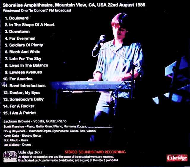 Jackson Browne ジャクソン・ブラウン/CA,USA 08.22.1986 Soundboard