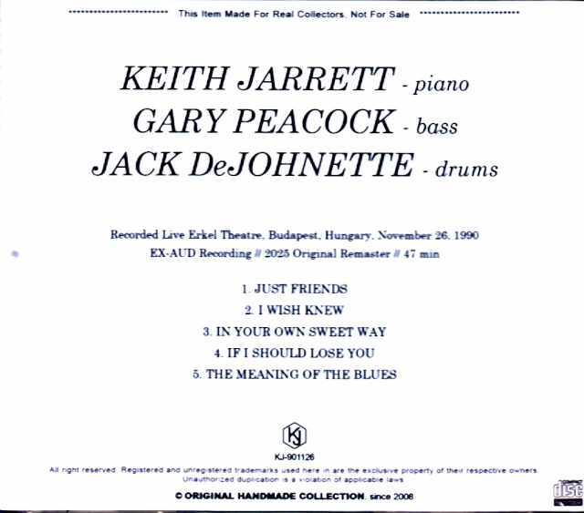 Keith Jarrett Trio キース・ジャレット/Hungary 11.26.1990