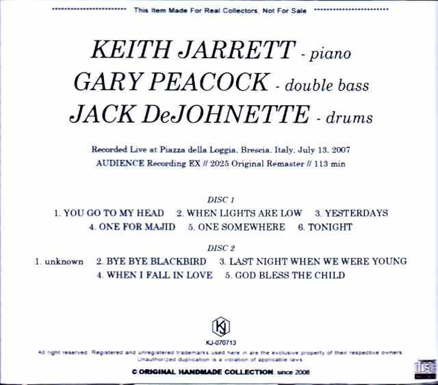 Keith Jarrett Trio キース・ジャレット/Italy 07.13.2007
