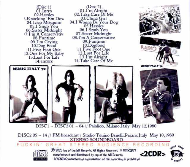 Iggy Pop イギー・ポップ/Italy 05.12.1980 Complete FM Broadcast Edition