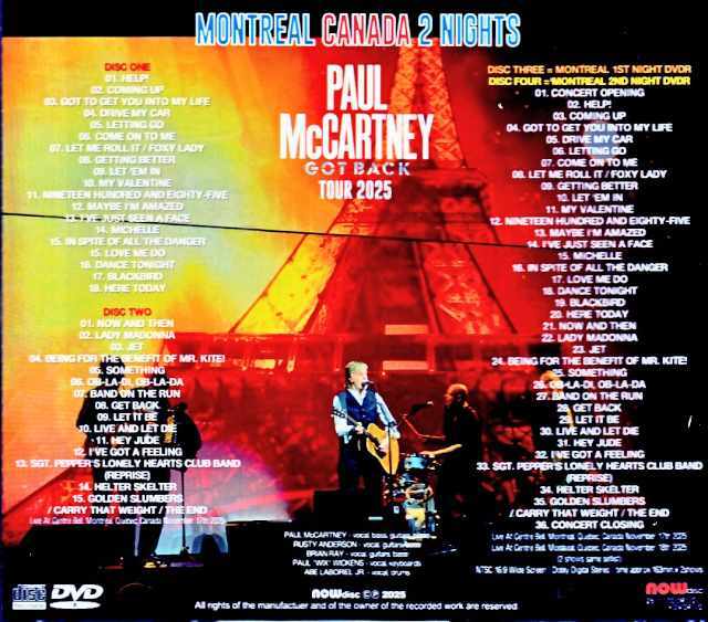 Paul McCartney ポール・マッカートニー/Canada 2025 2Days S & V
