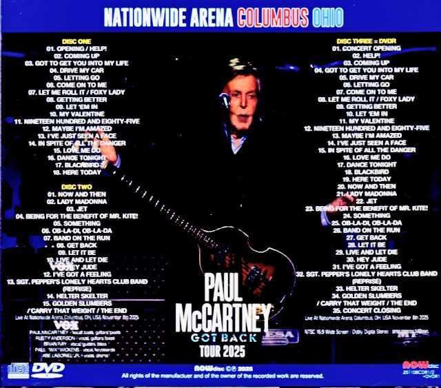 Paul McCartney ポール・マッカートニー/OH,USA 2025 S & V Compete