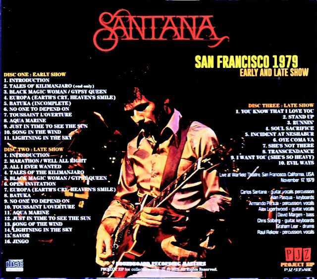 Santana サンタナ/CA,USA 1979 2Shows Soundboard Edition