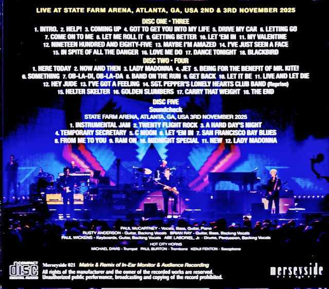 Paul McCartney ポール・マッカートニー/GA,USA 2025 Complete IEM