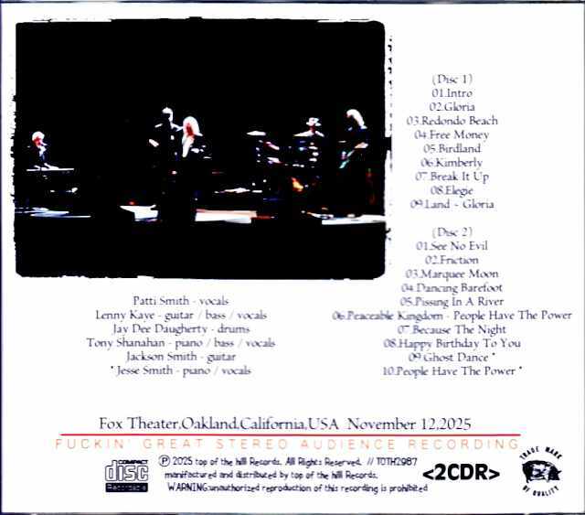 Patti Smith and Her Band パティ・スミス/CA,USA 11.13.2025 Complete