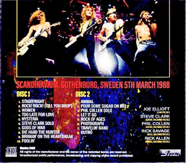 Def Leppard デフ・レパード/Sweden 03.05.1988 Complete