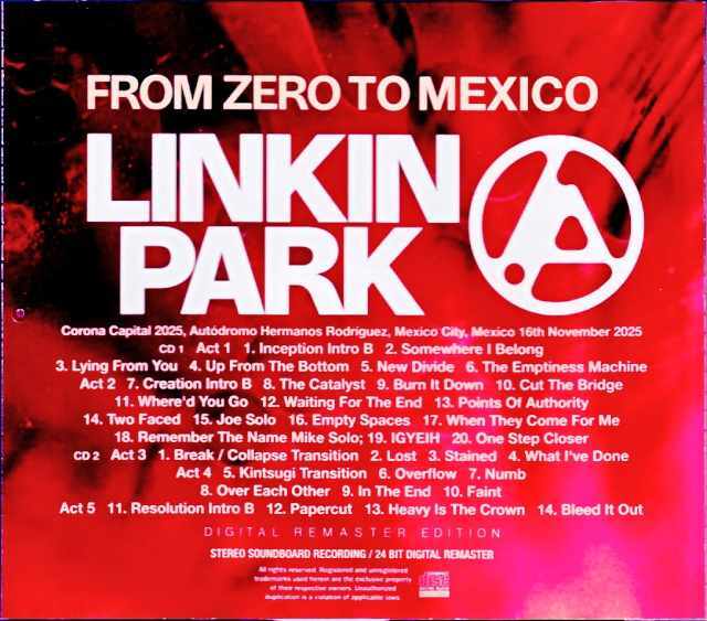 Linkin Park リンキン・パーク/Mexico 2025 Complete Soundboard