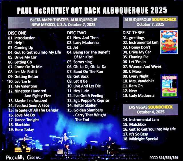 Paul McCartney ポール・マッカートニー/アルバカーキ公演・2025年完全