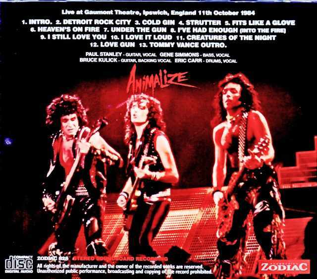 Kiss キッス/England,UK 10.11.1984 Complete Soundboard Edition