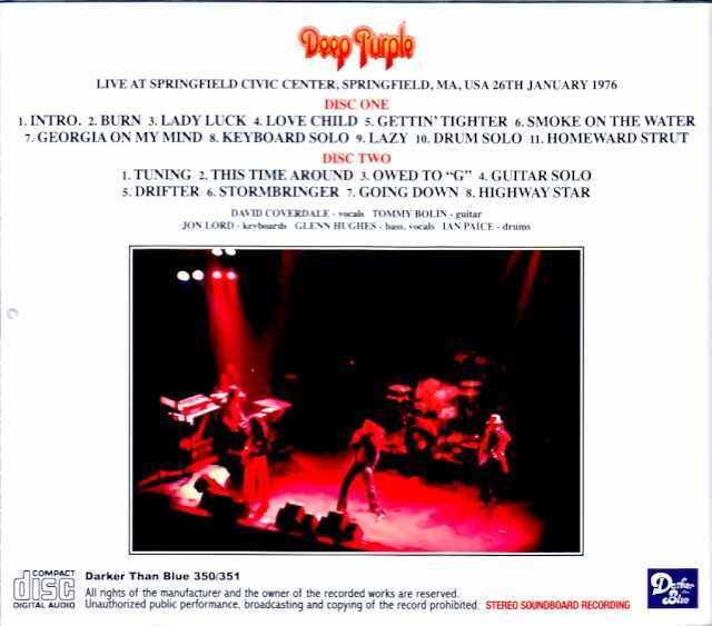 Deep Purple ディープ・パープル/MA,USA 01.26.1976 Complete Upgrade